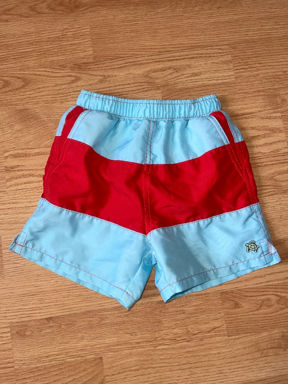 J. Bailey Toddler Boy Aqua & Red Colorblock Swim Trunks Size 4t